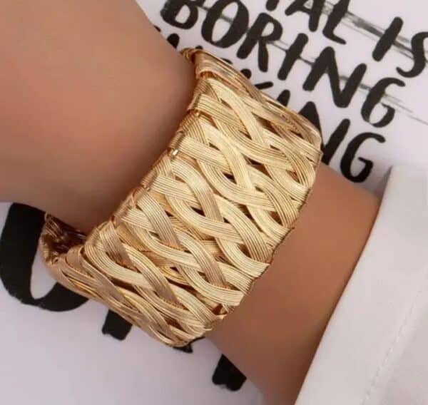 Golden Wide Cuff Bracelet